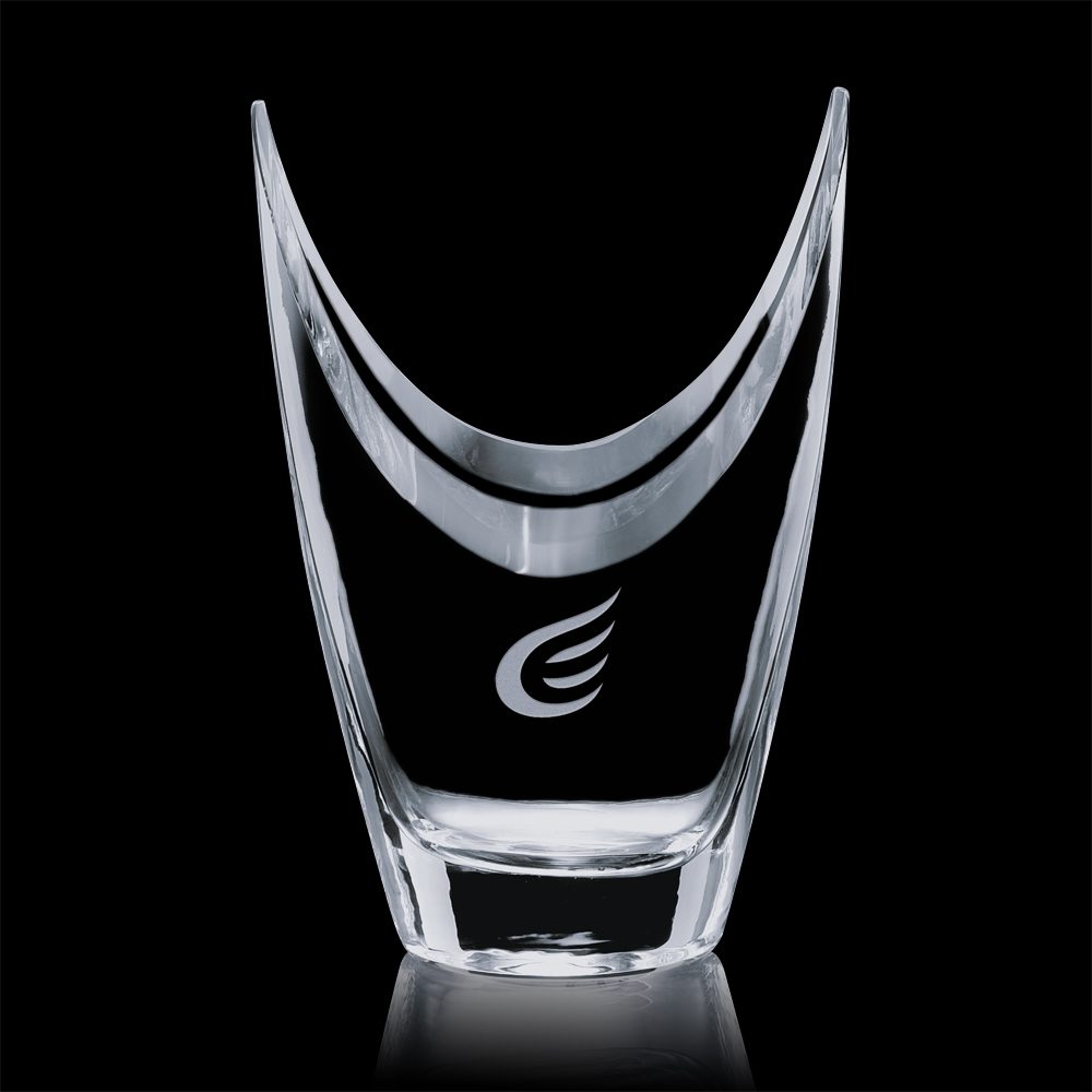 Crescent shaped crystal award