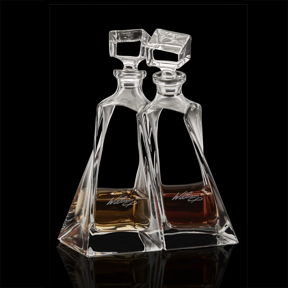 Pair of crystal decanters
