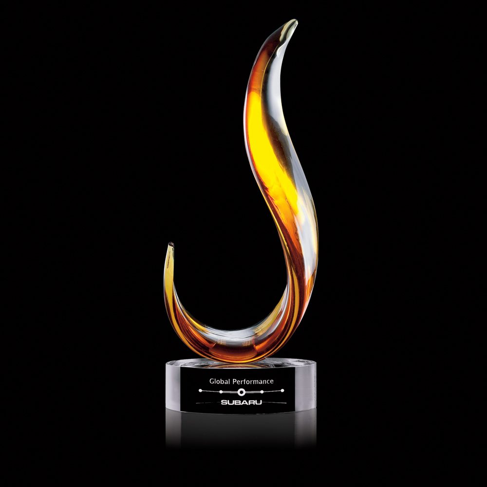Amber flame art glass award