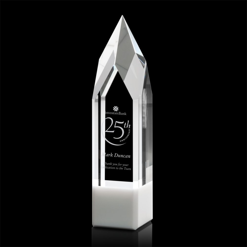 Crystal tower 25th anniversary award