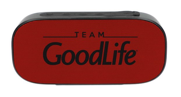 Team GoodLife branded bluetooth speaker