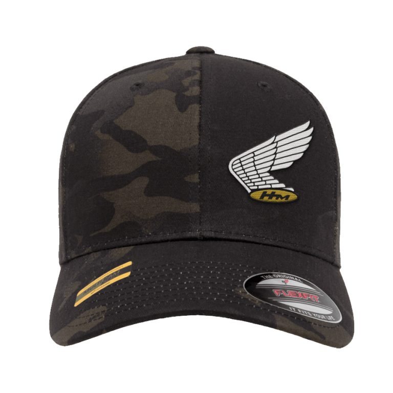 Camo flexfit cap with gold Honda wing