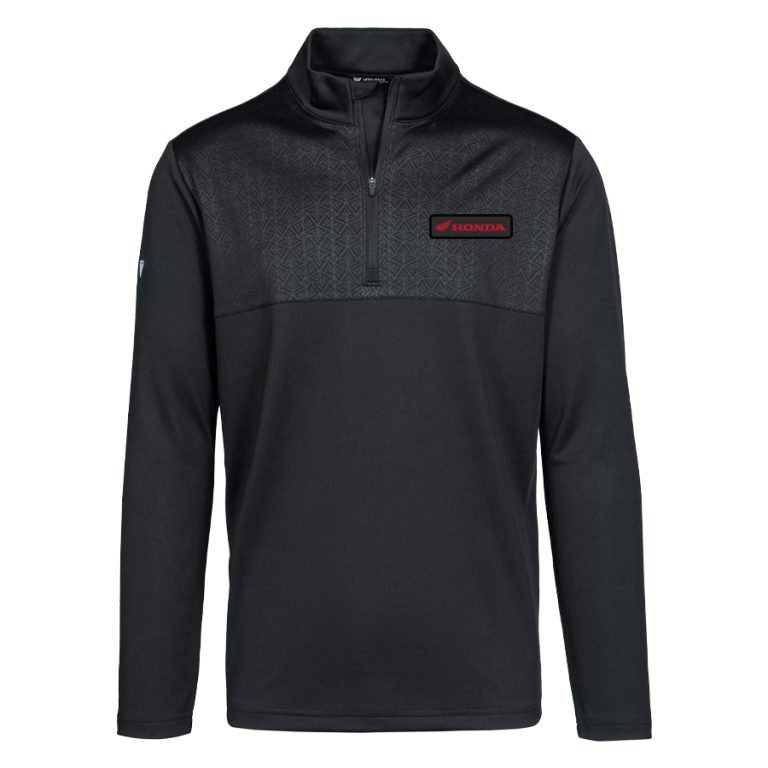 Black Honda quarter-zip pullover