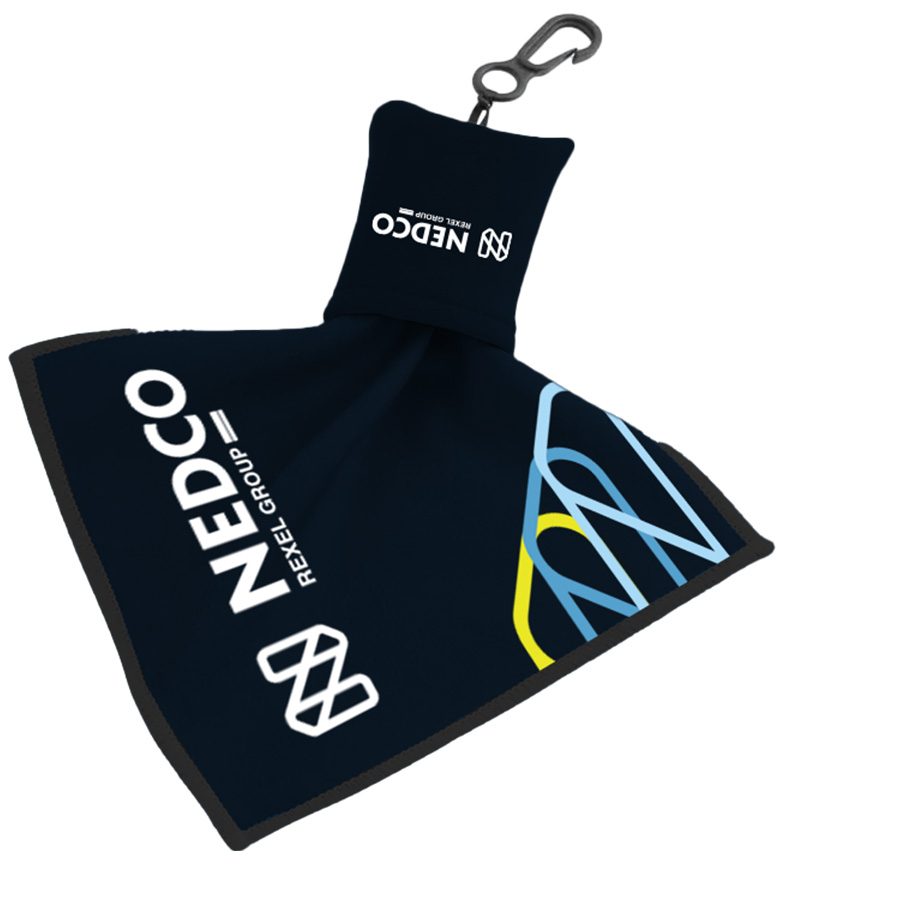 Nedco microfibre cleaning cloth with carabiner clip