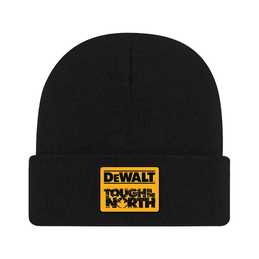 Black cuff toque with DeWalt Tough in the North patch