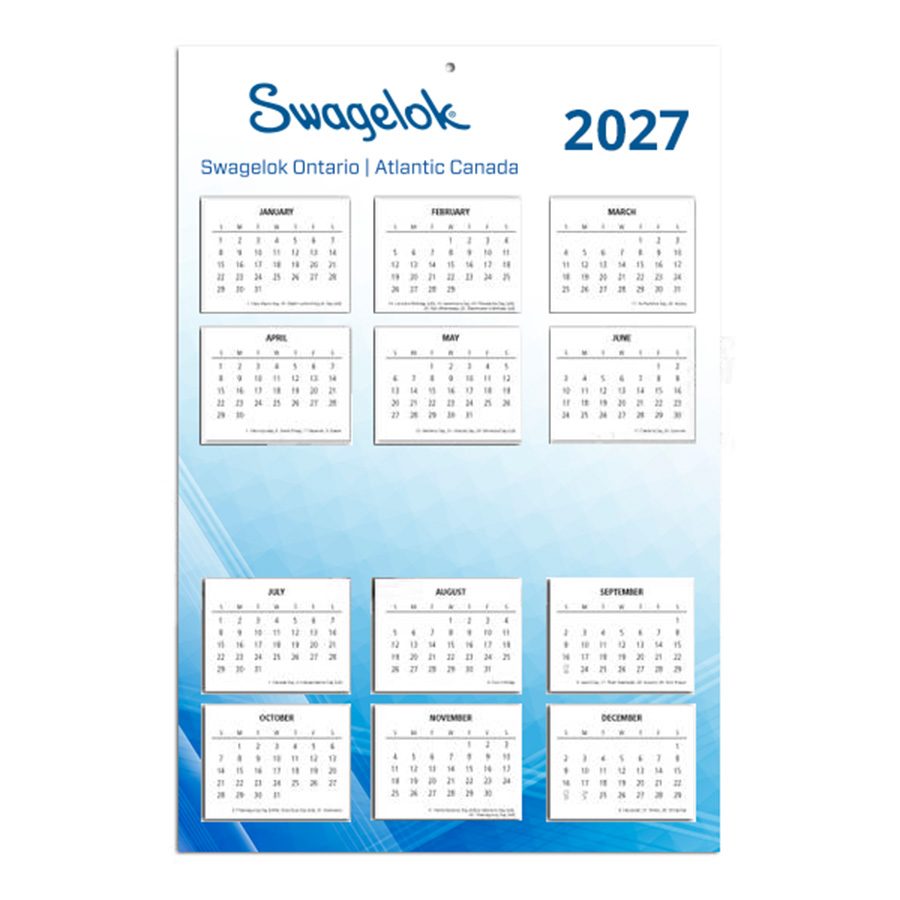 Swagelok year at a glance calendar