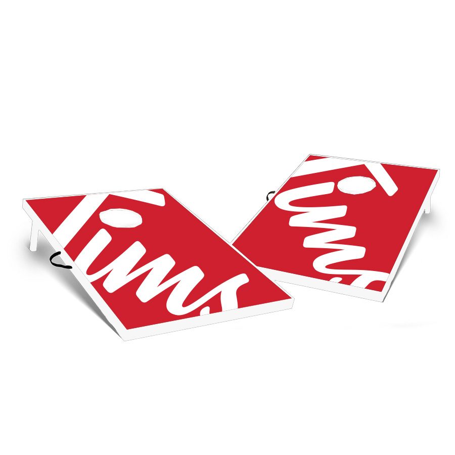 Tims 60th anniversary cornhole toss game boards