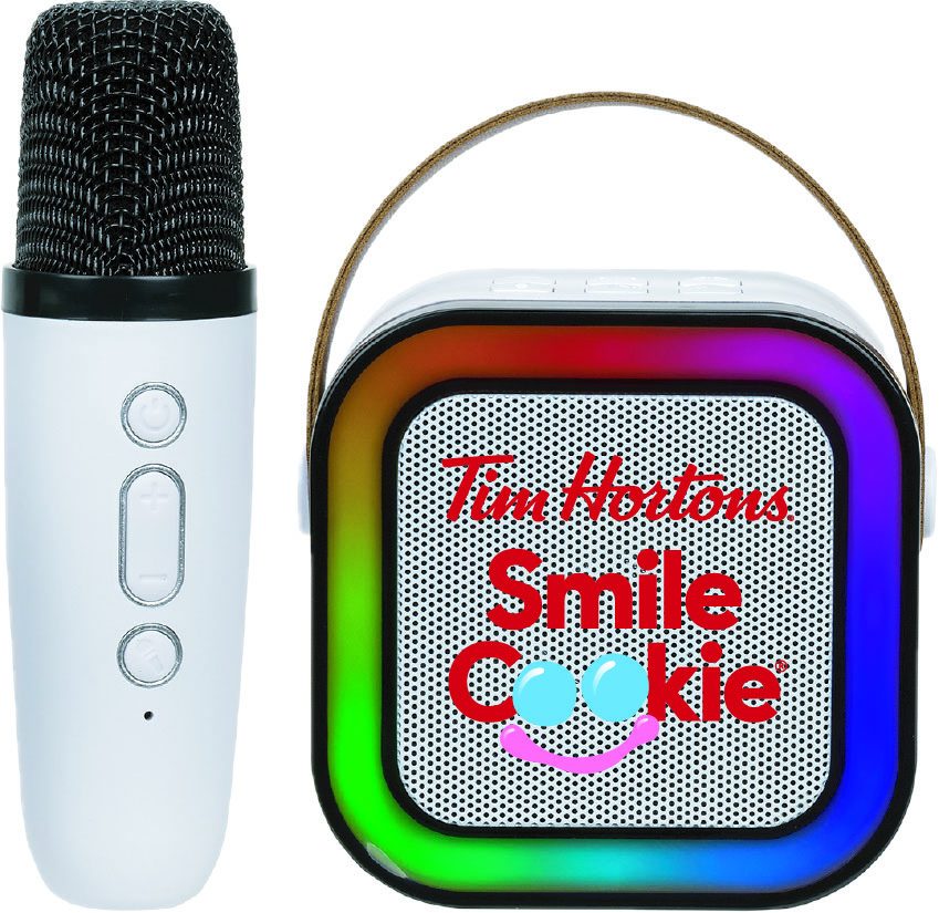 Smile Cookie wireless speaker and karaoke microphone set