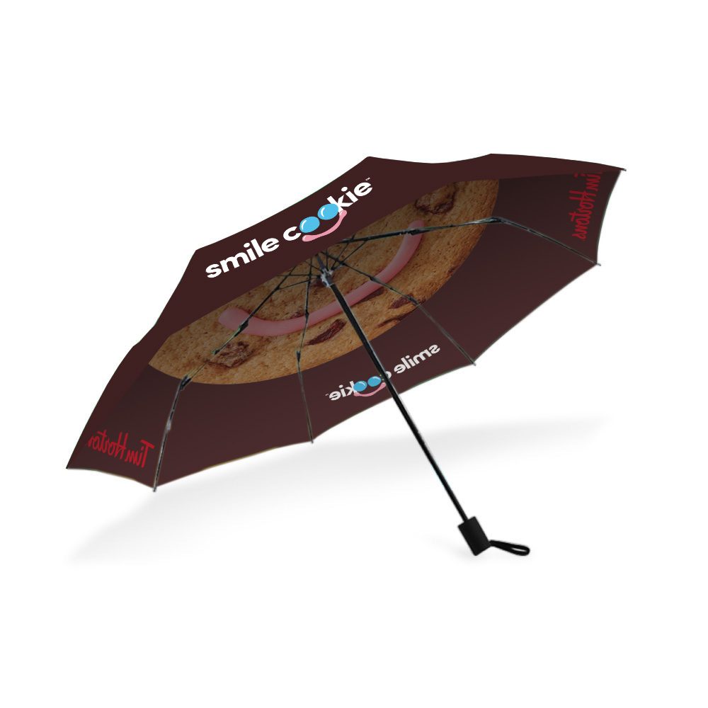Smile Cookie umbrella with chocolate chip cookie canopy